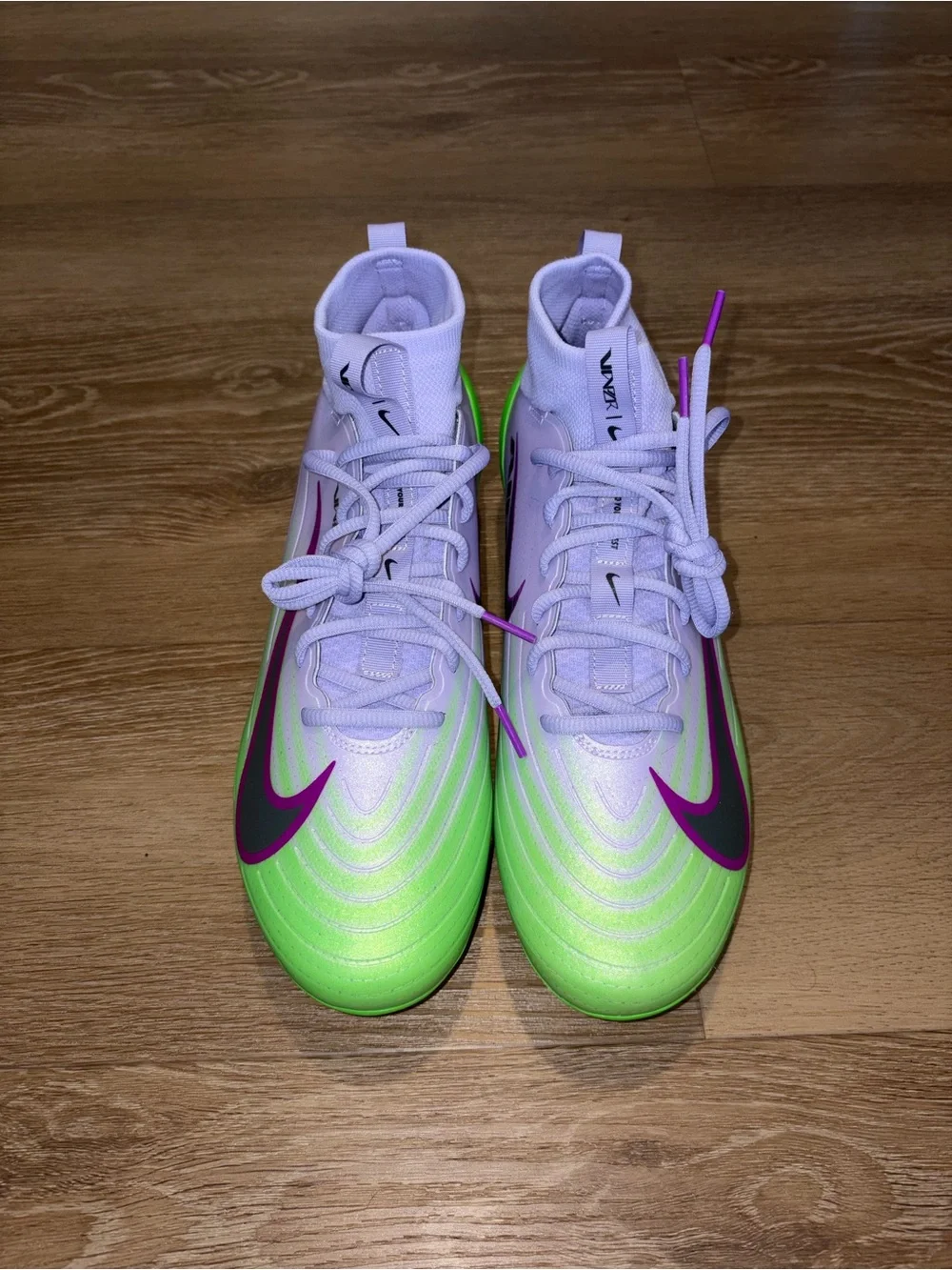 Nike Vapor Pro 1 Football Cleats Green Purple IB8250-500 Men's Size 10.5 New